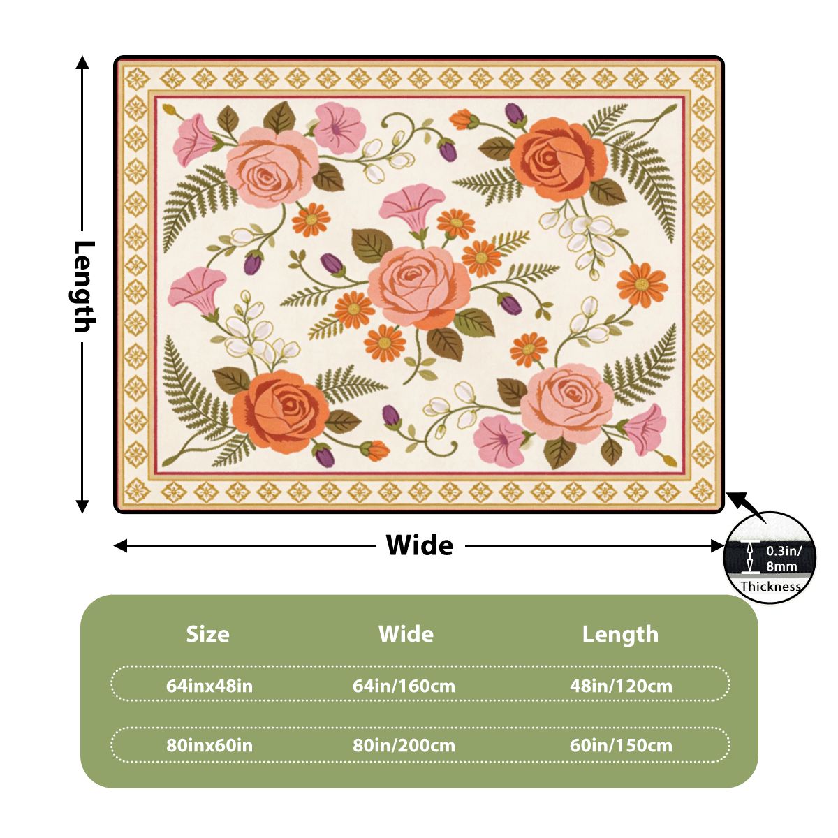 Tapete de Área Carpete de Piso (4:3)