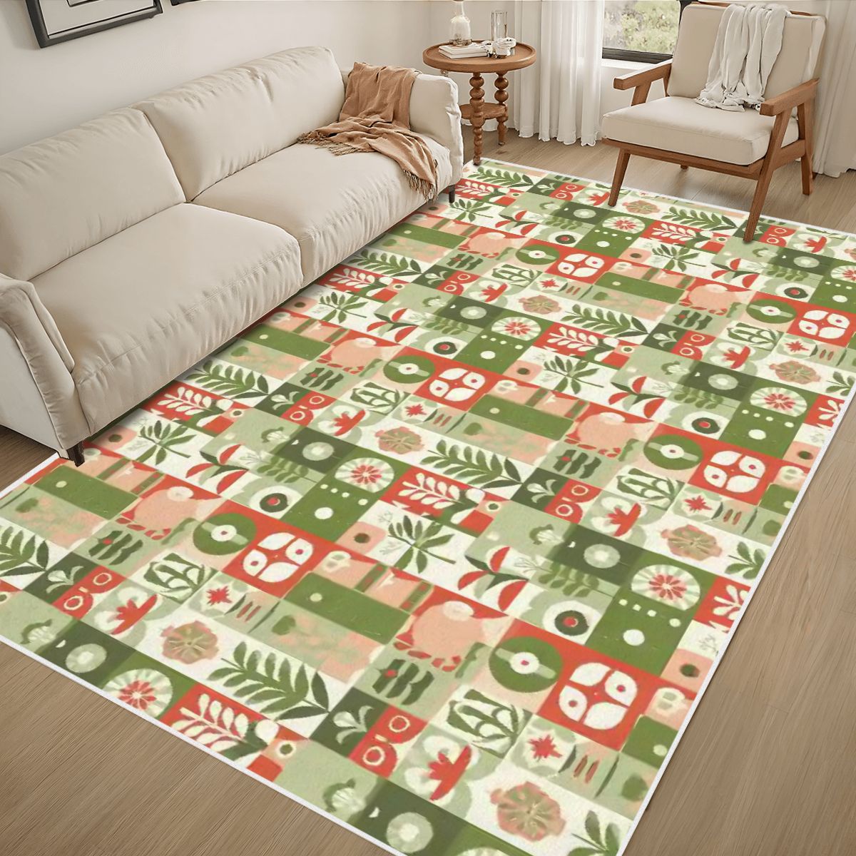 Area Rug with White Border 48