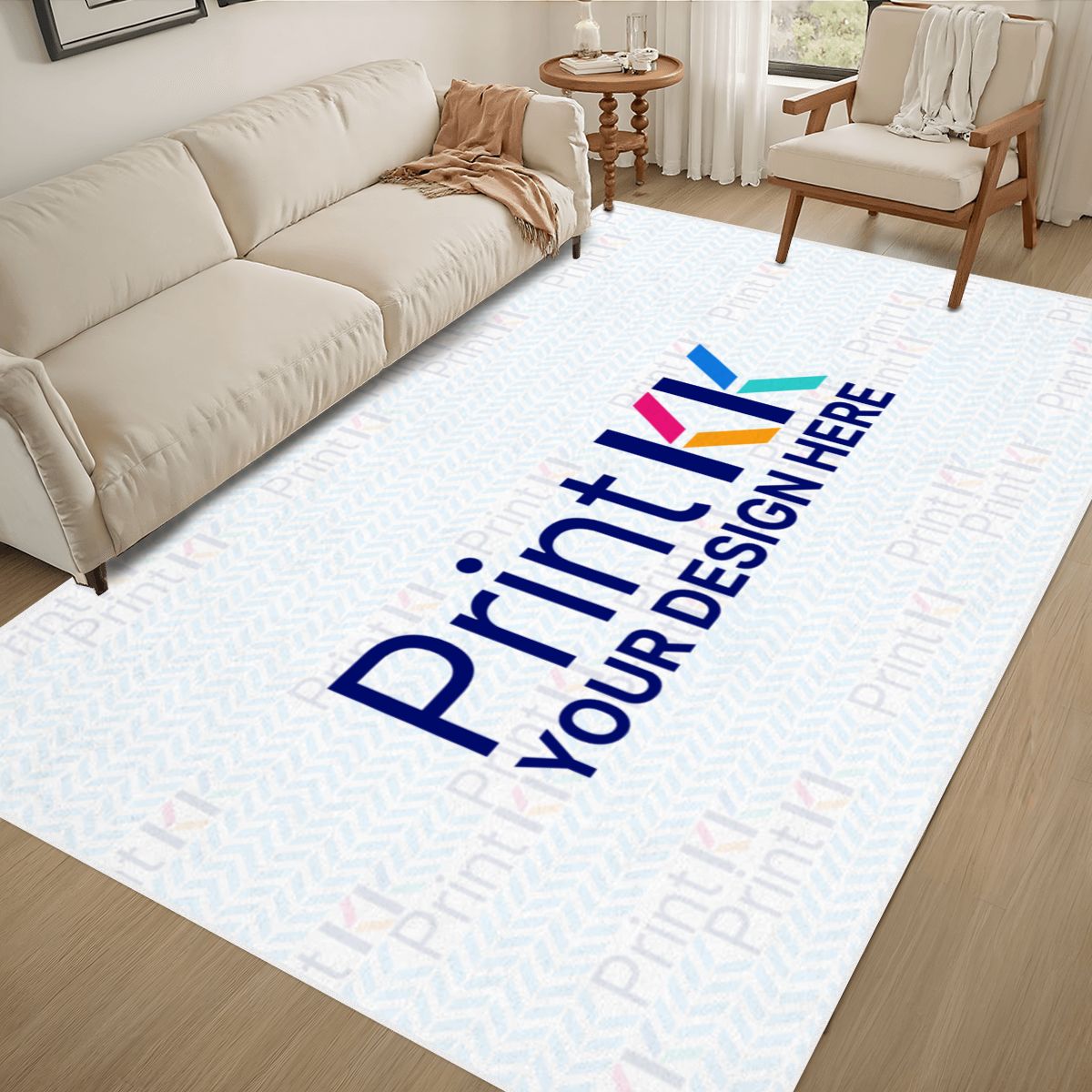 Area Rug with White Border 48
