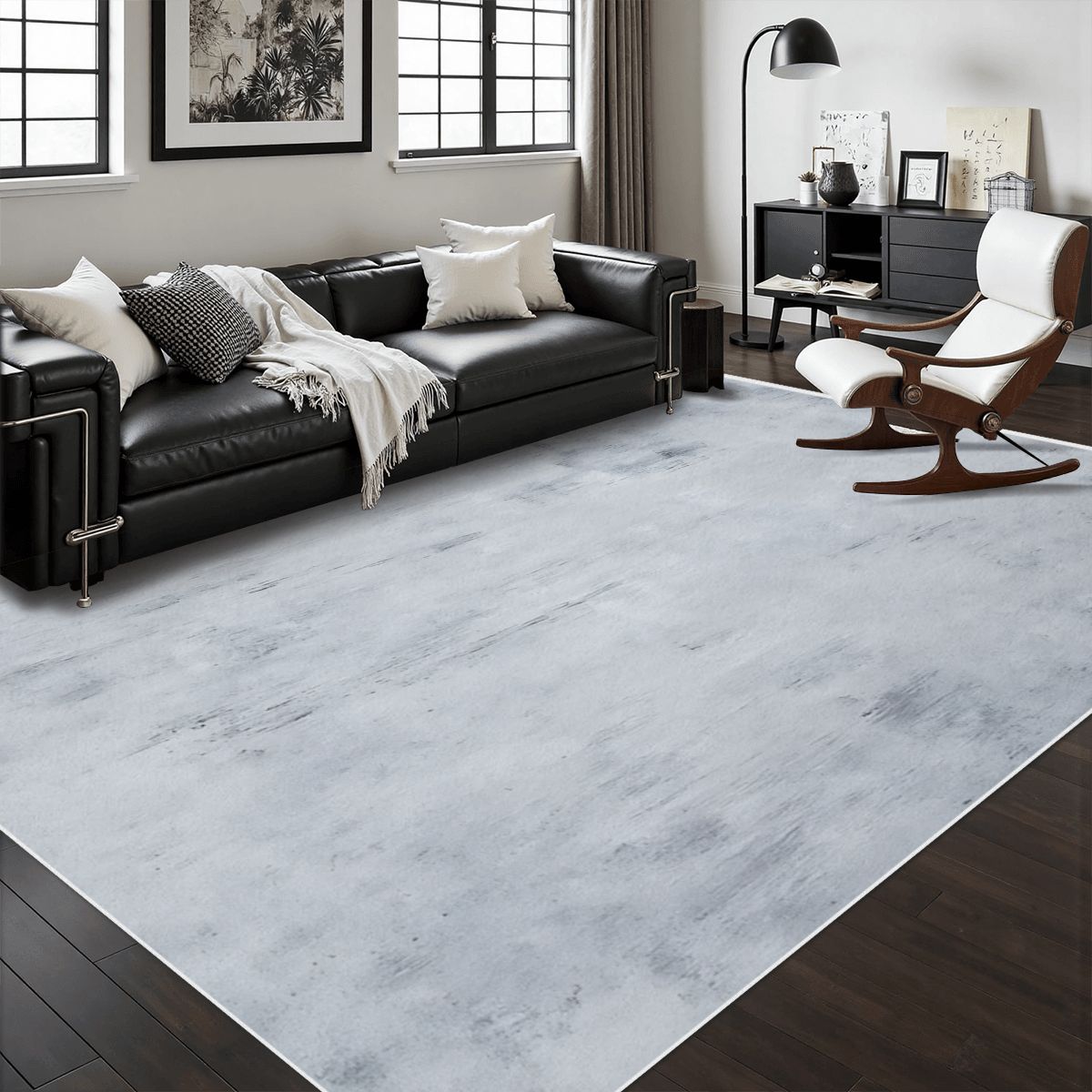 Area Rug with White Border