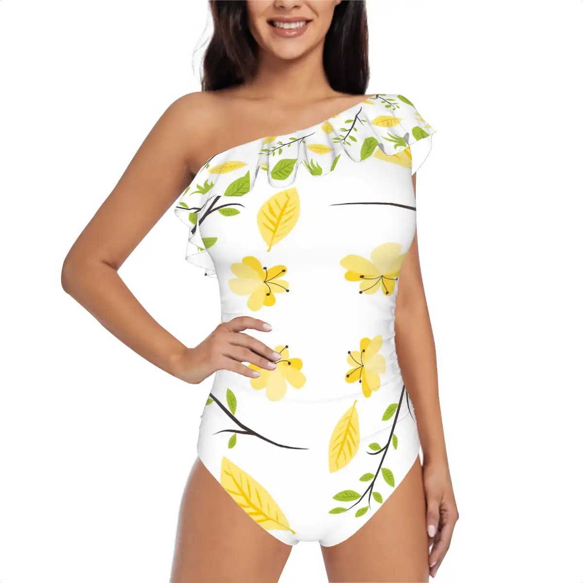 One Shoulder One Piece Swimsuit Women