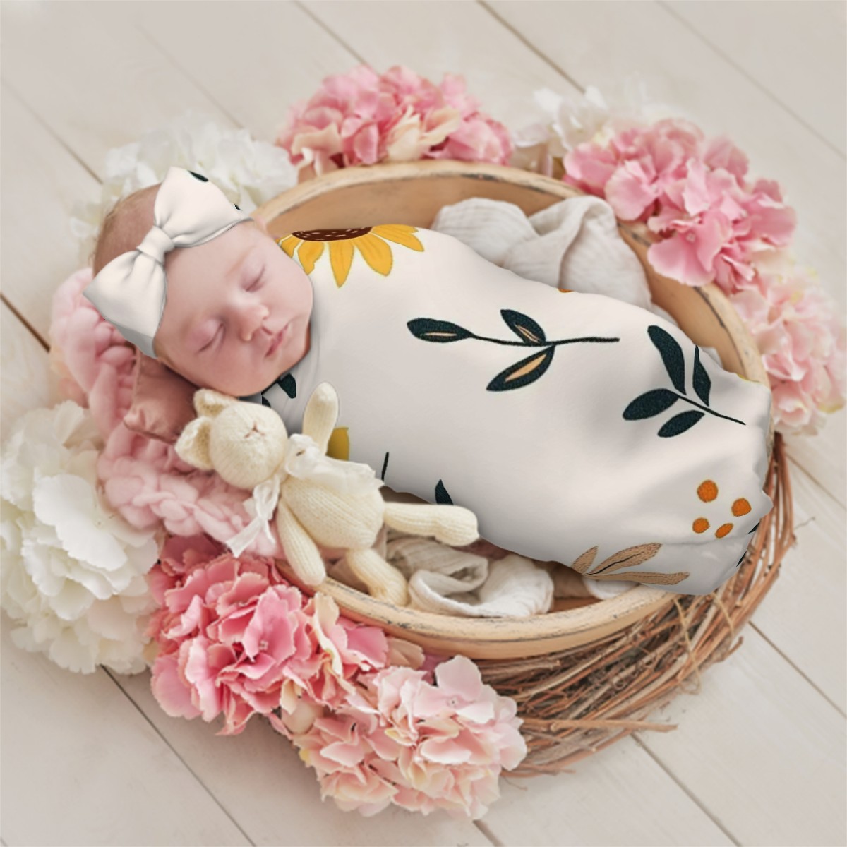 Baby Headbands & Swaddle Blanket Set