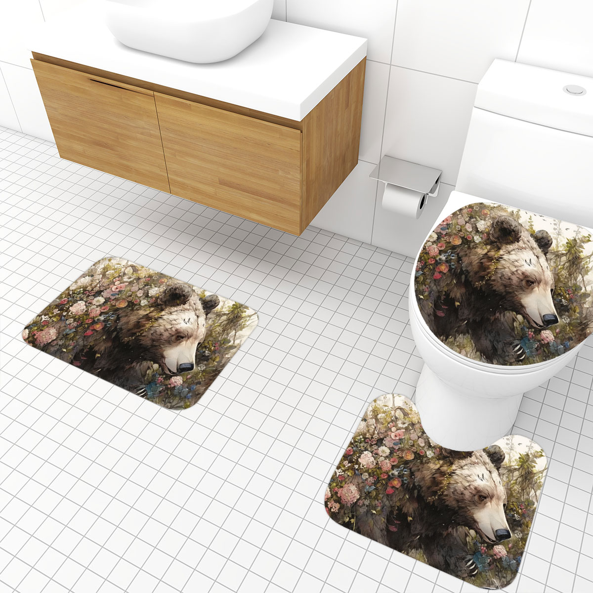 Bathroom Rugs Sets 3 piece