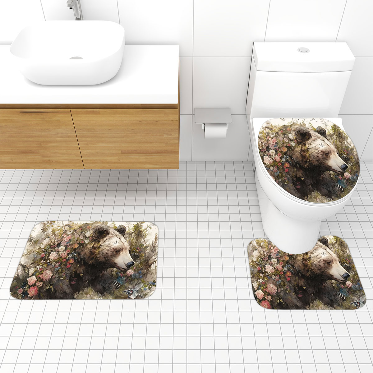 Bathroom Rugs Sets 3 piece