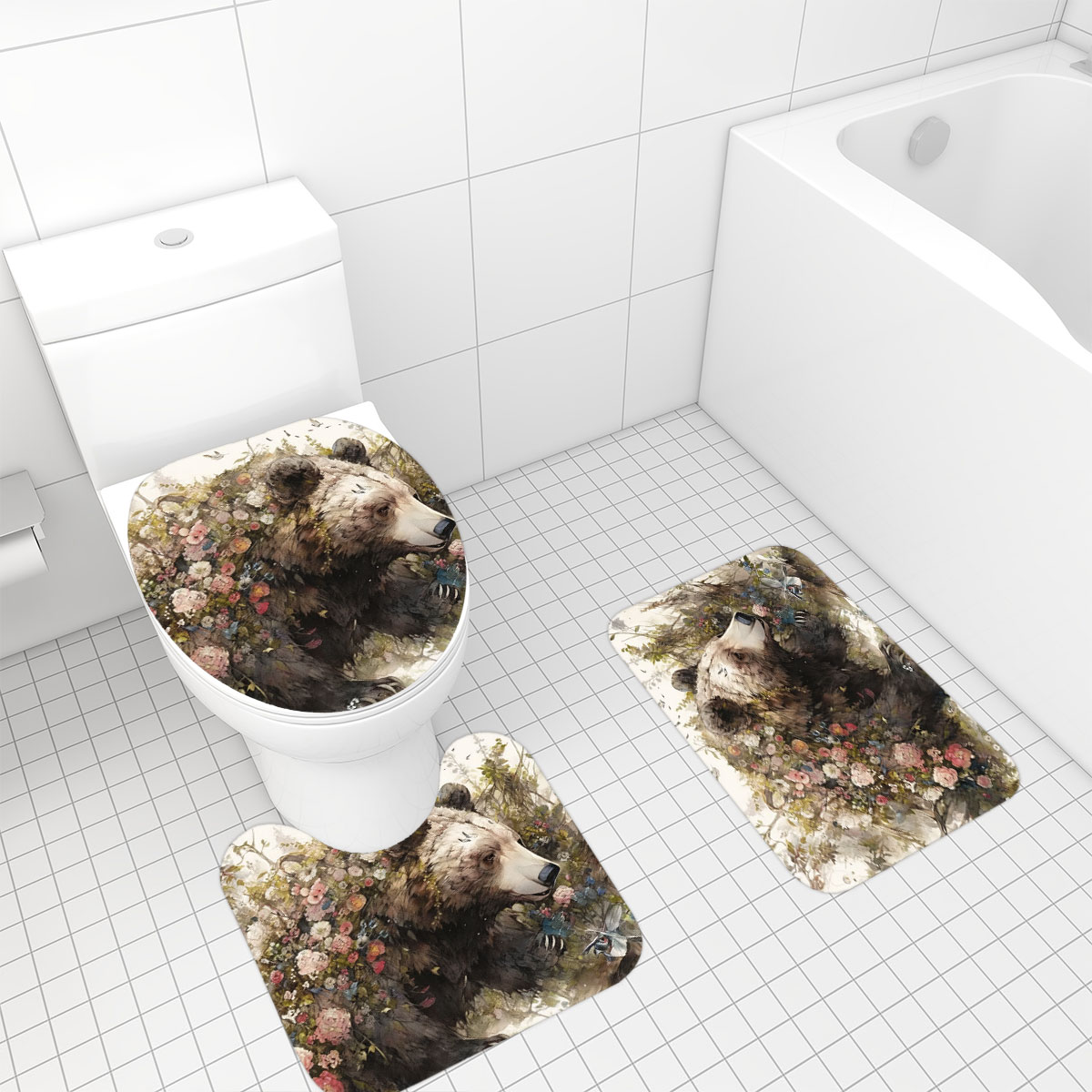 Bathroom Rugs Sets 3 piece