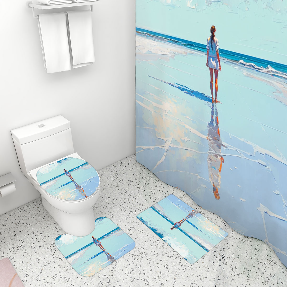 Bathrooms Sets with Shower Curtains and Rugs