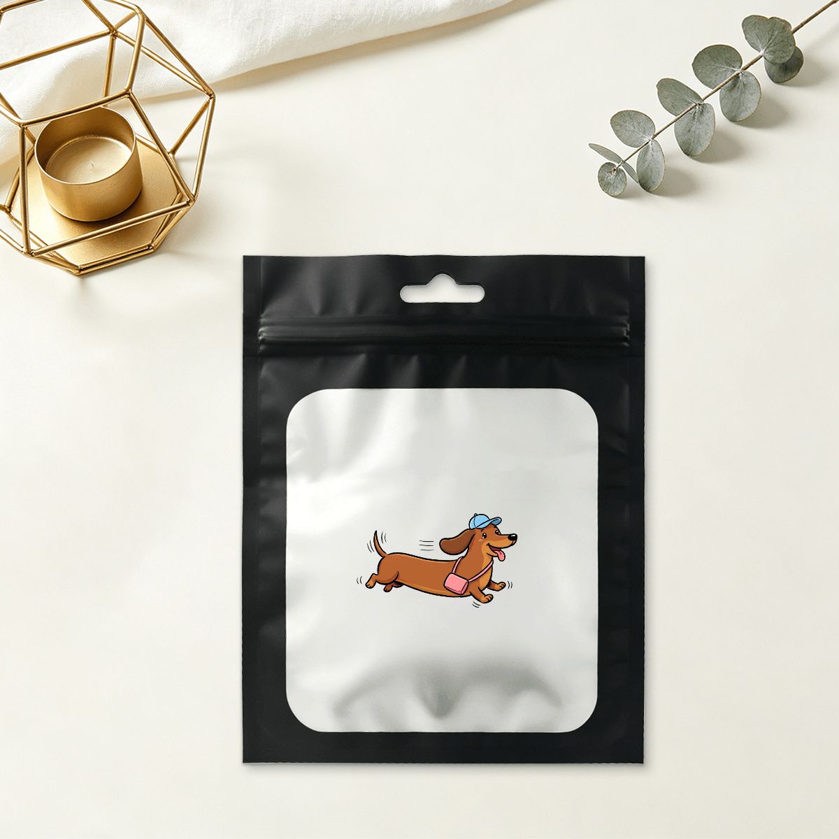 Black Resealable Bag-12x15cm