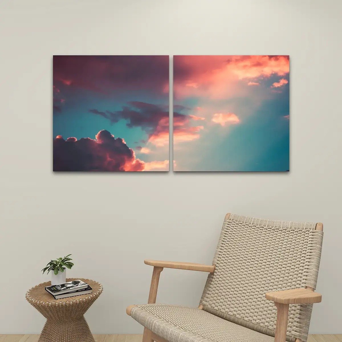 2 Panels Canvas Prints Wall Art (Set A)