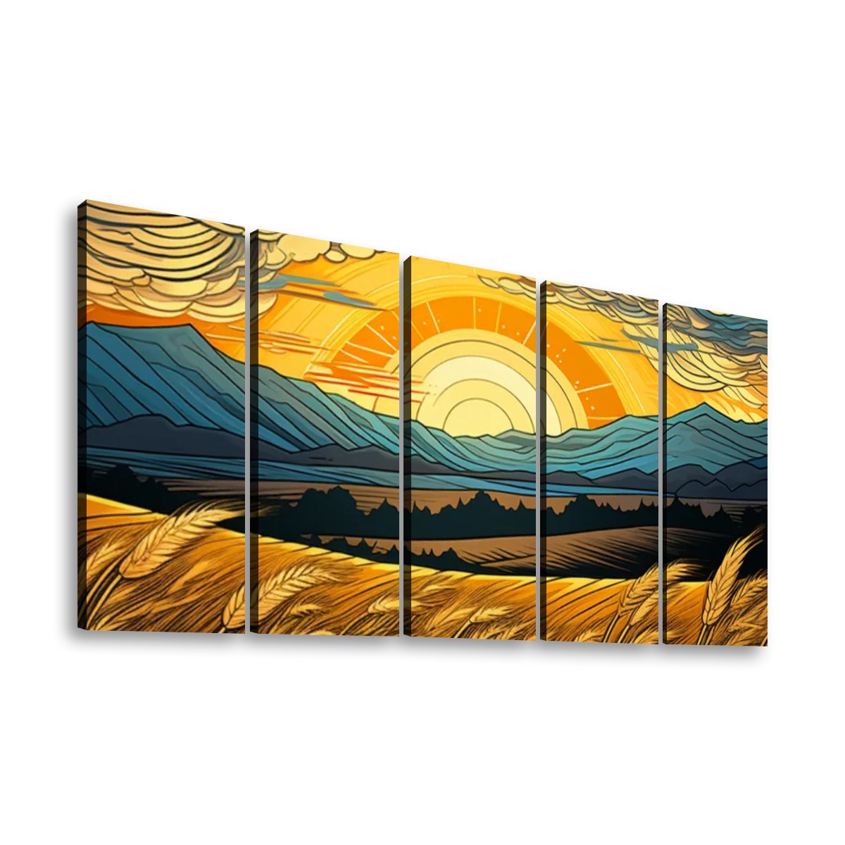 5 Panels Canvas Prints Wall Art (Set D)