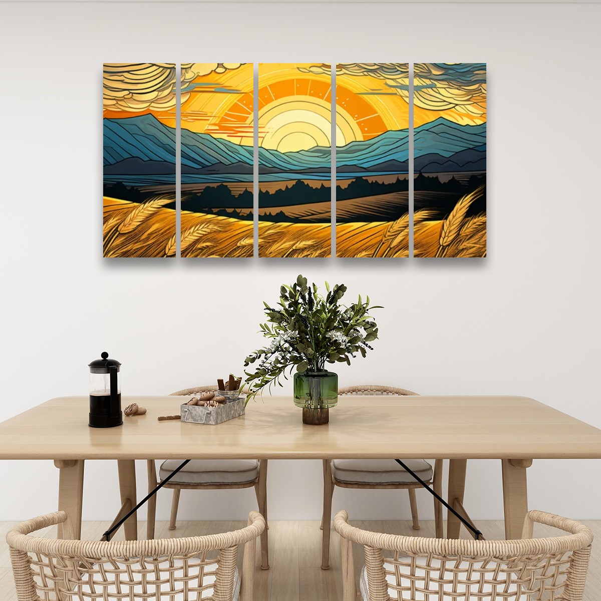 5 Panels Canvas Prints Wall Art (Set D)