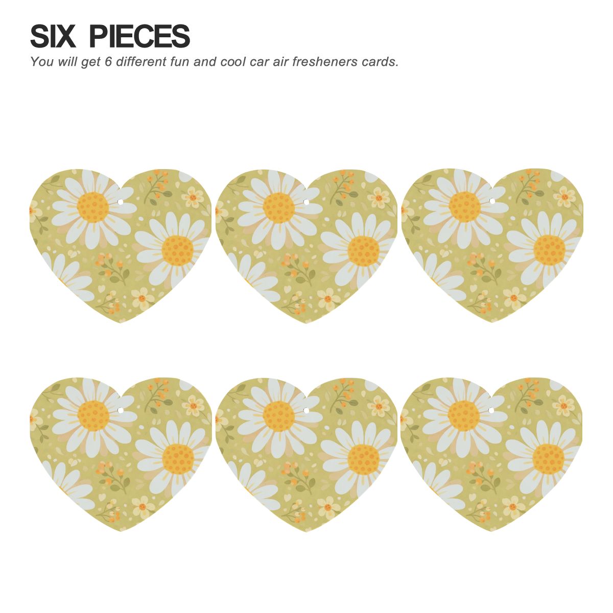 Carte profumate per auto a forma di cuore 6 pz