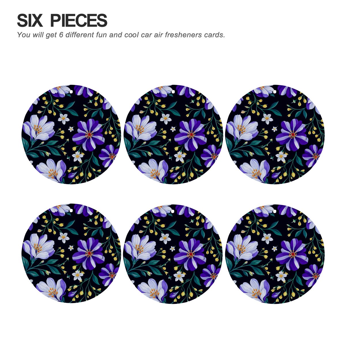 Carte profumate per auto a forma rotonda 6 pezzi