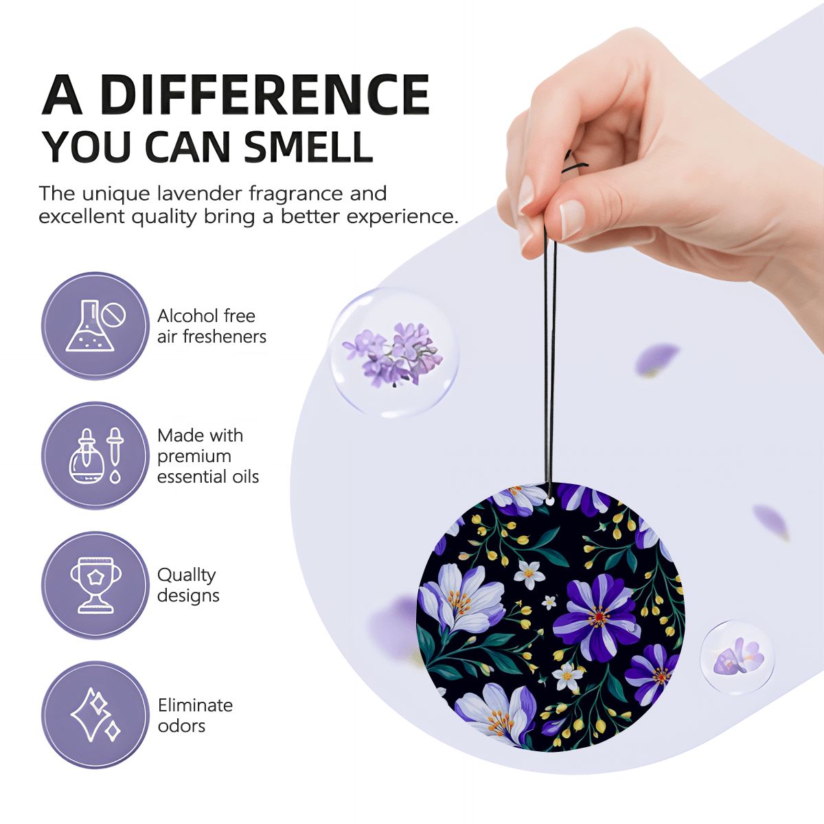 Carte profumate per auto a forma rotonda 6 pezzi