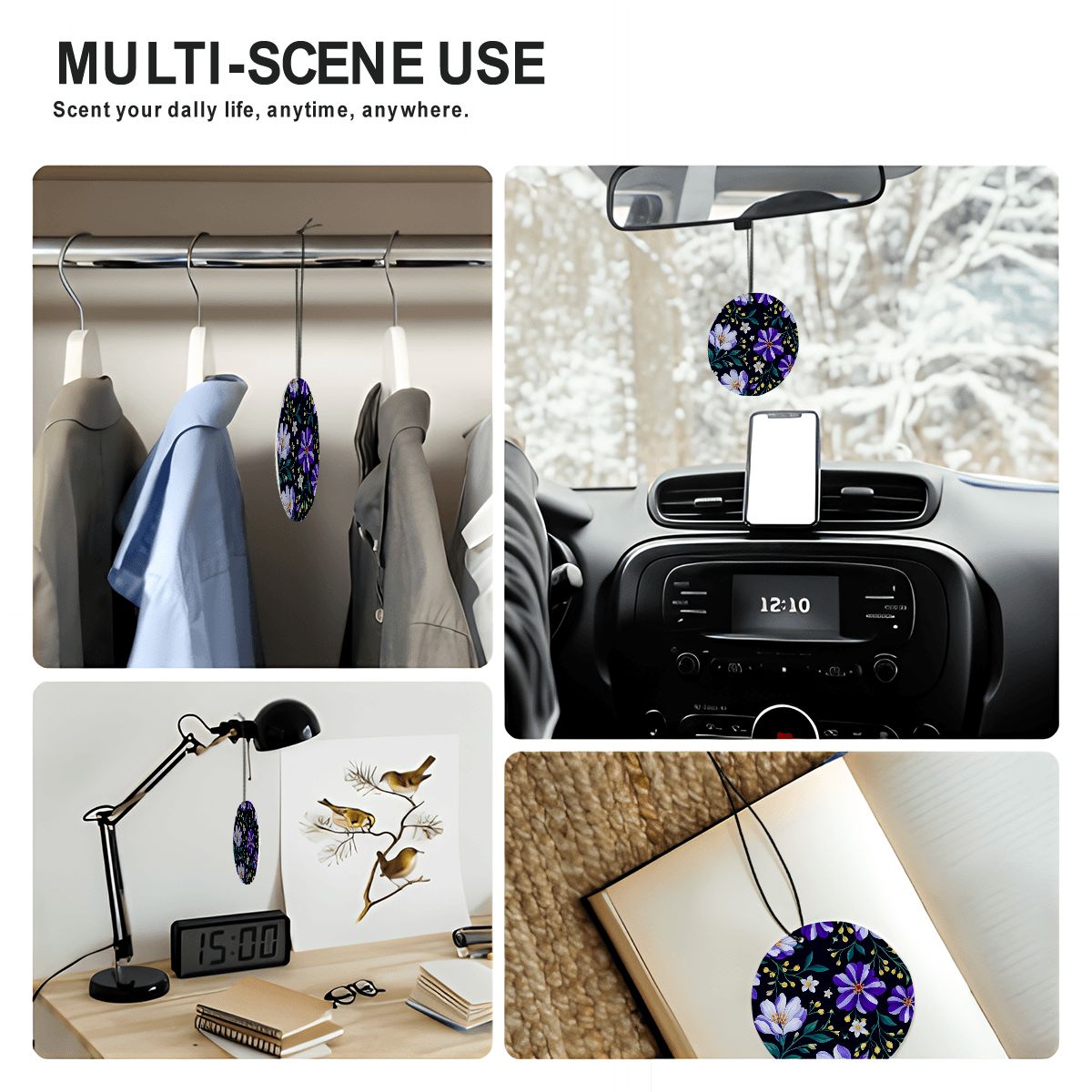 Carte profumate per auto a forma rotonda 6 pezzi