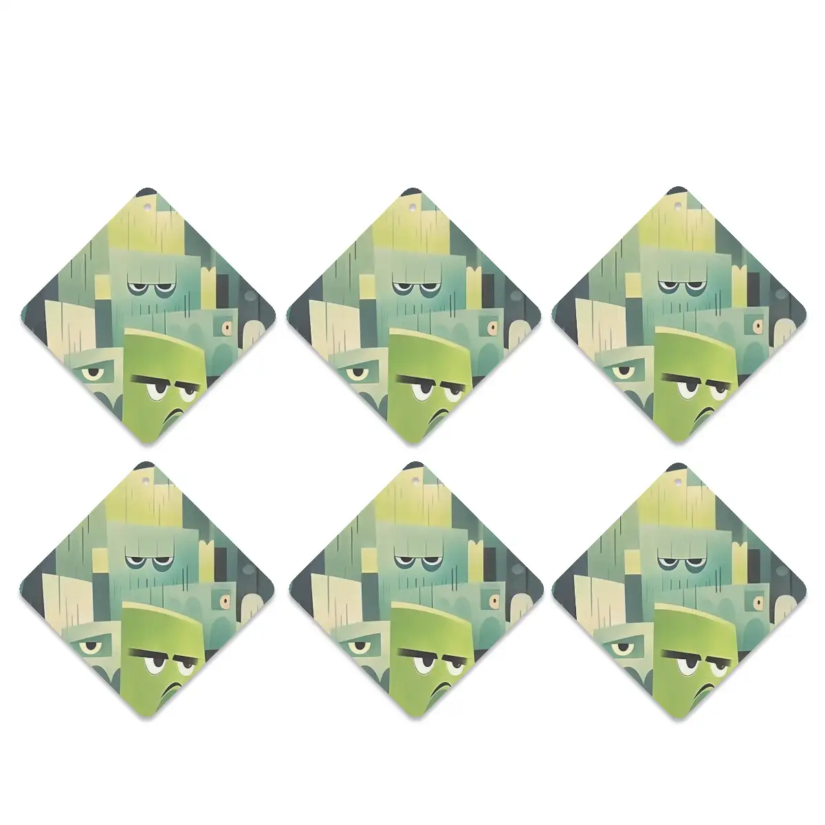 Square Car Air Freshener Cards 6 Pieces