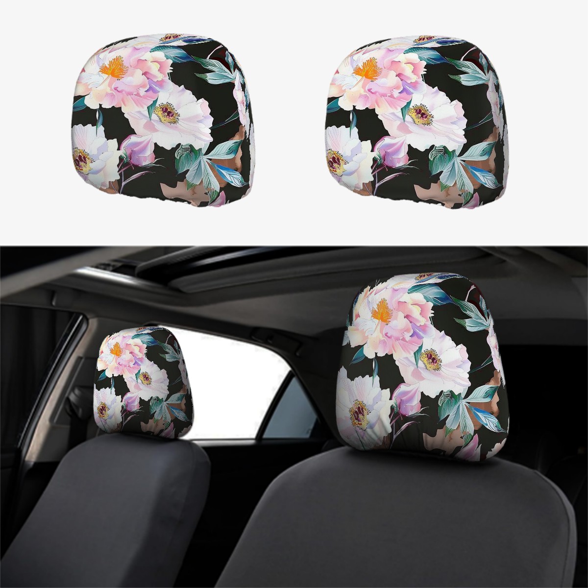 Car Headrest Cover 2pcs