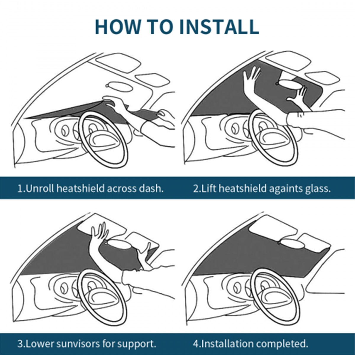 Car Windshield Sun Shade (Stiff Version)