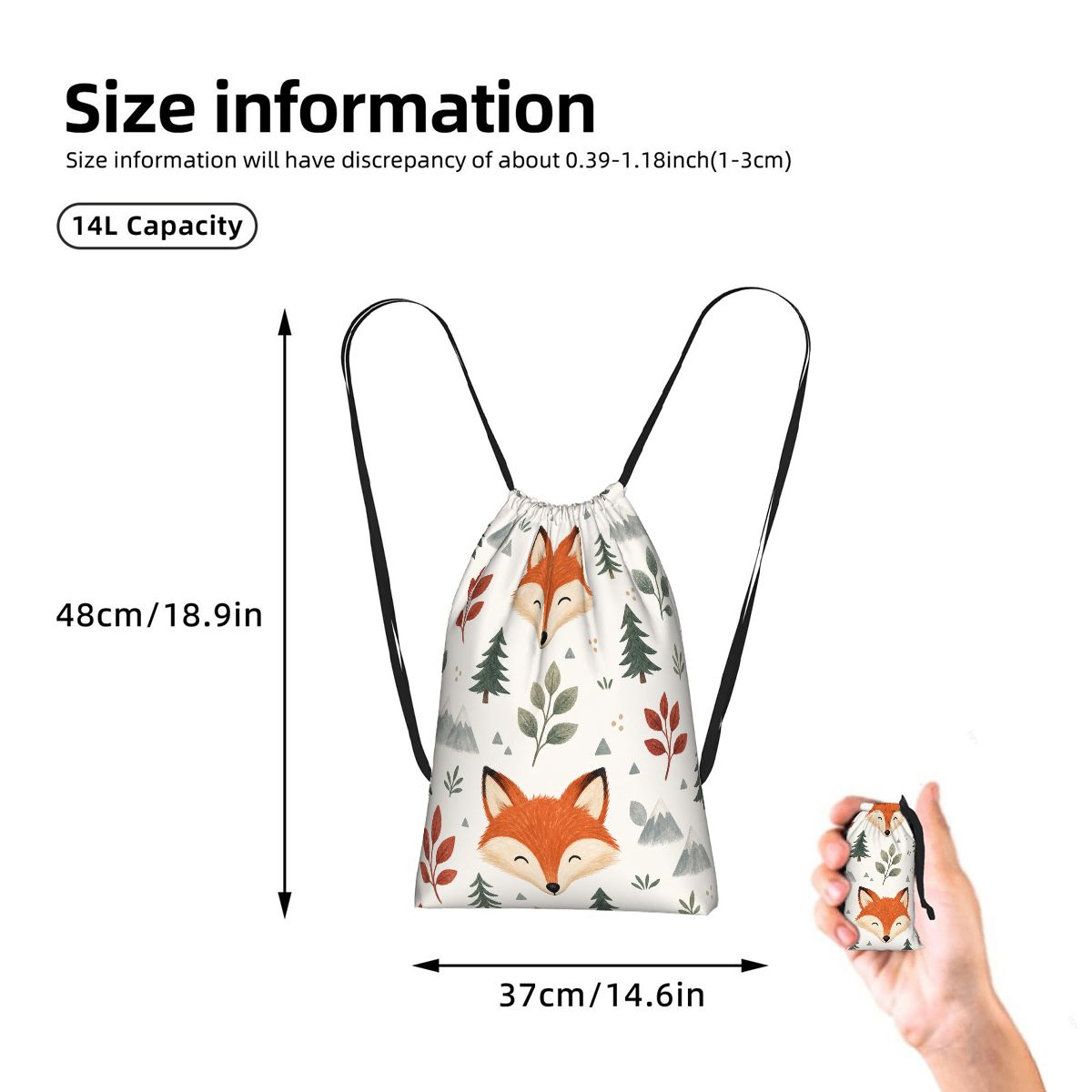 Mochila de almacenamiento casual con cordón