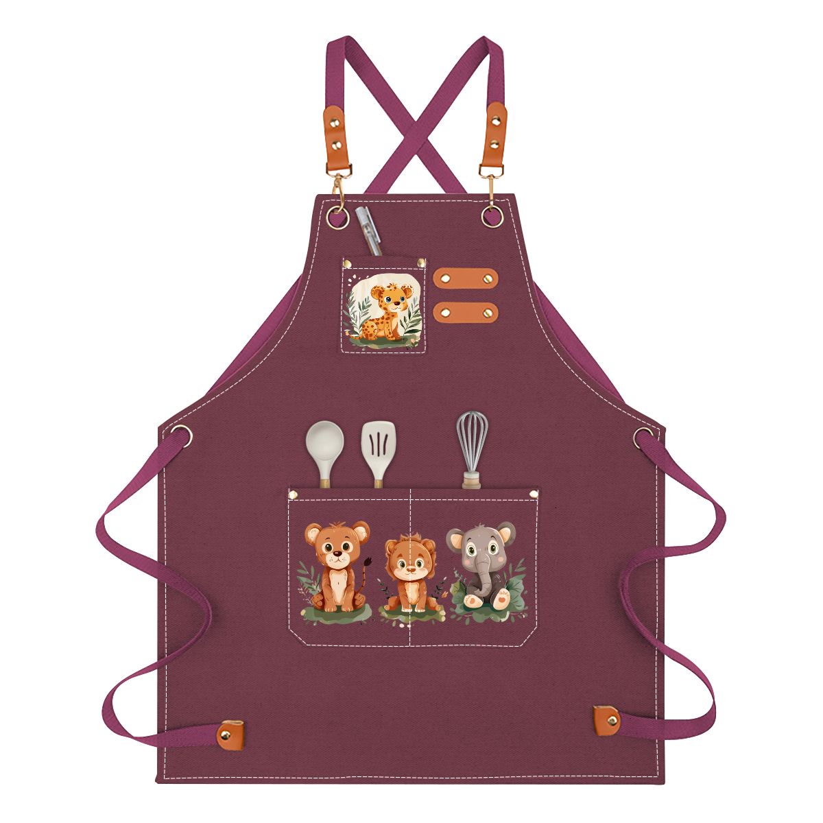 Children's Canvas Cross Back Apron with Pockets