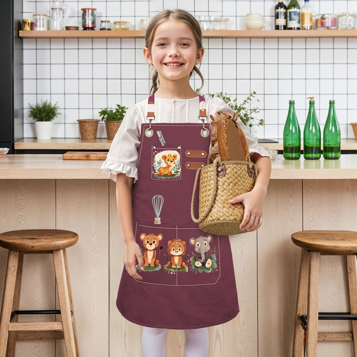 Children's Canvas Cross Back Apron with Pockets