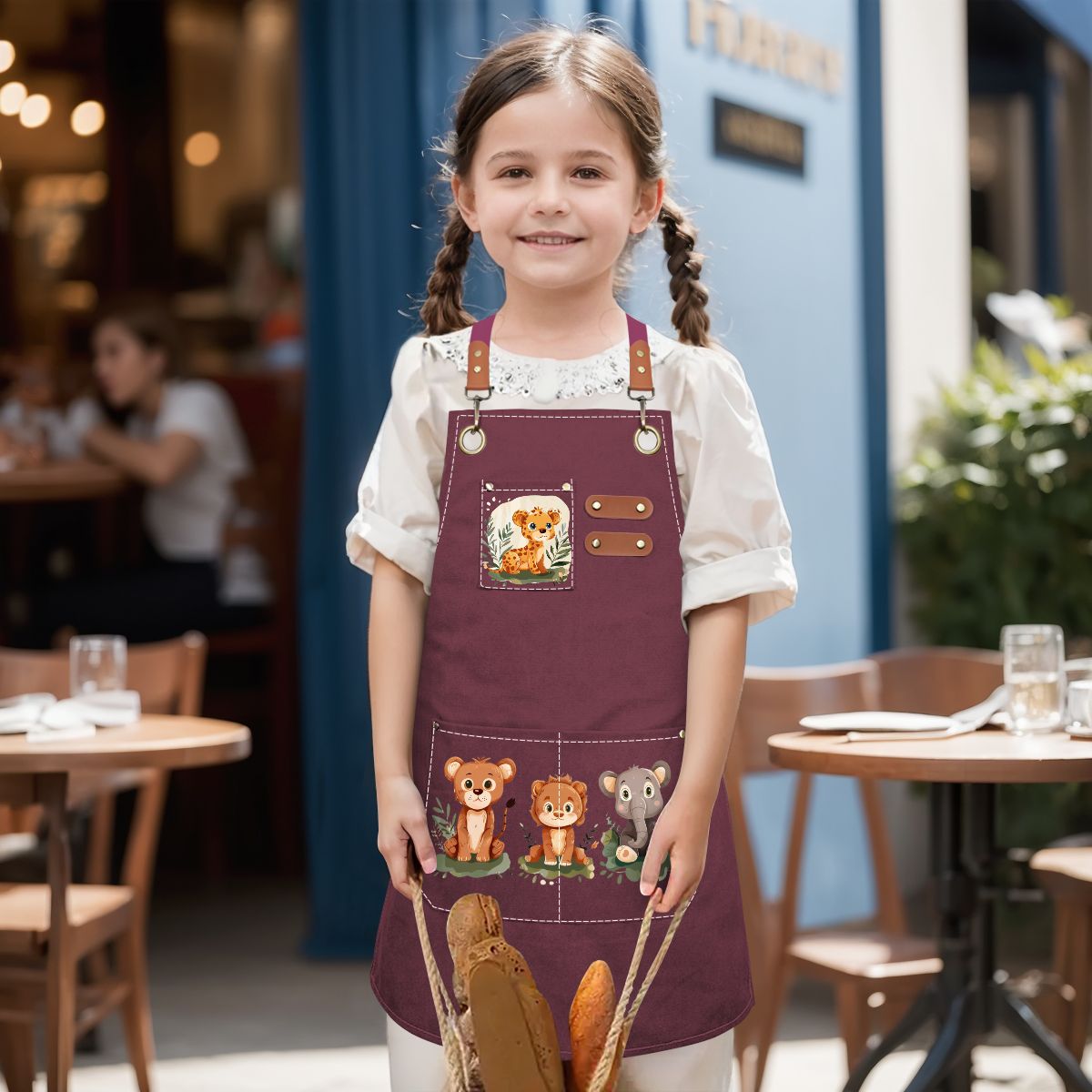 Children's Canvas Cross Back Apron with Pockets