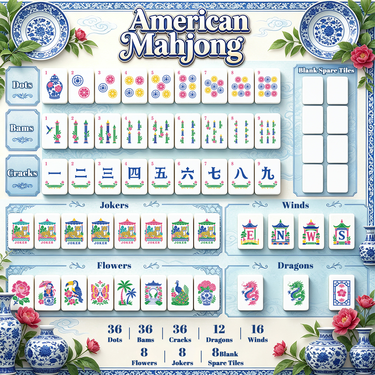 シノワズリ シック アメリカン麻雀牌