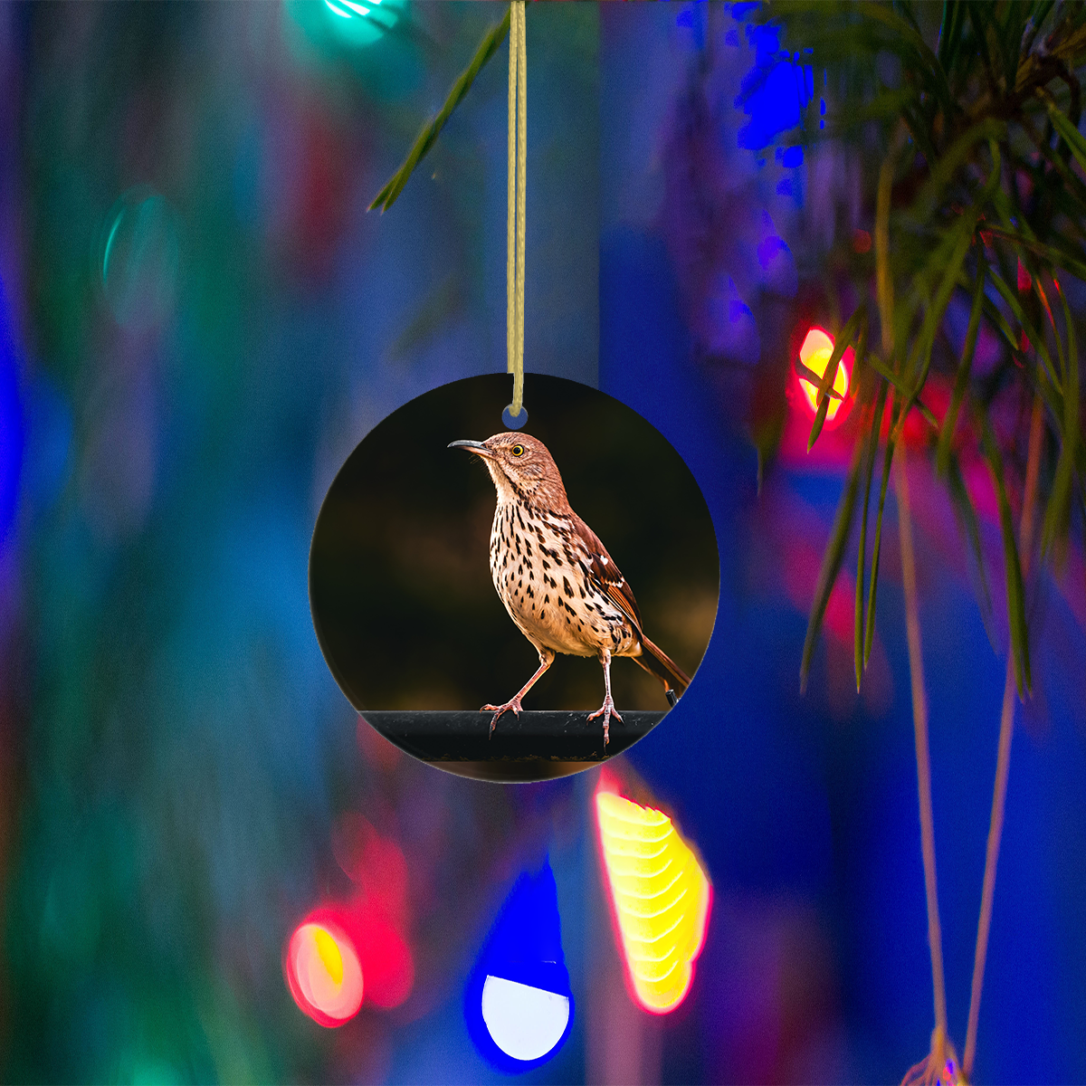 Round Shape Ceramic Ornaments Christmas Decorations