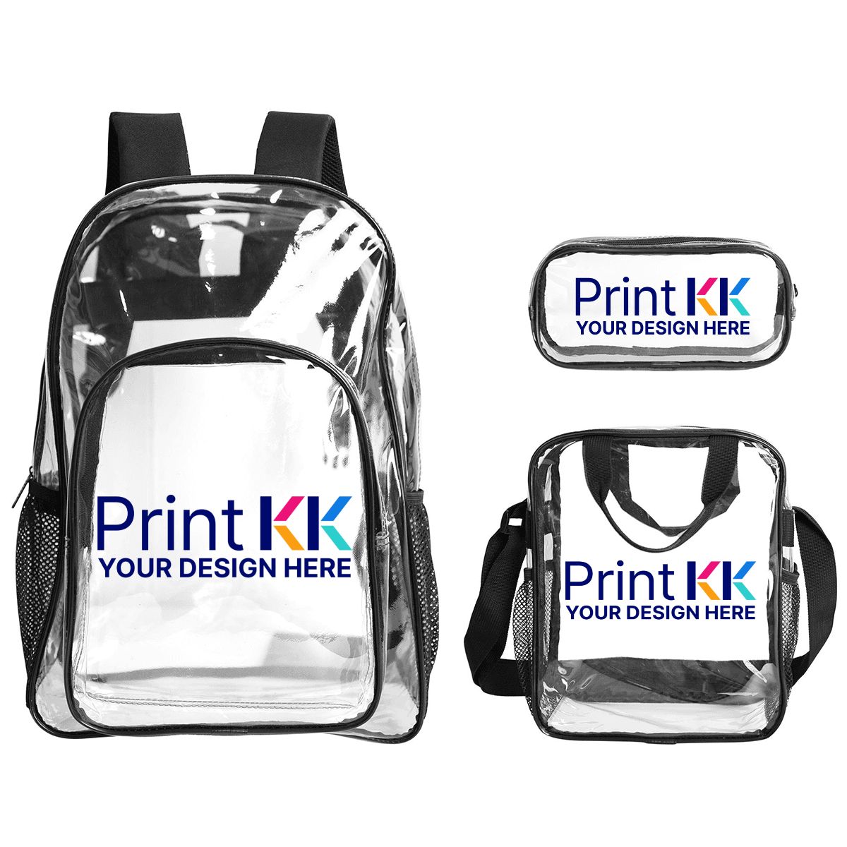 Clear Backpack Set of 3 (Backpack&Lunch Bag&Pencil Case)