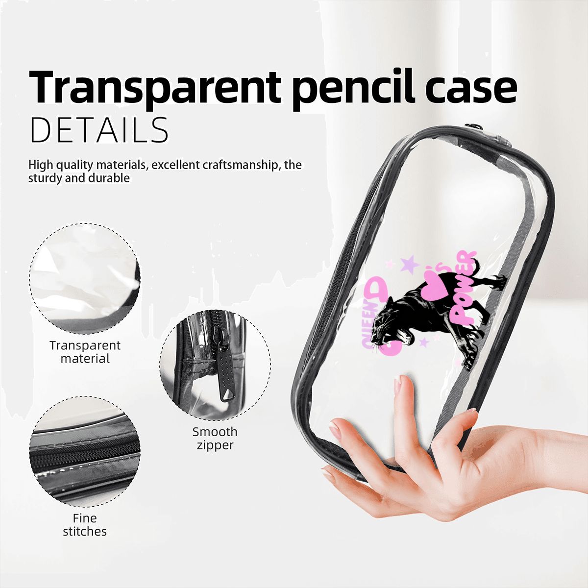 Clear PVC Pencil Pouch with Zipper