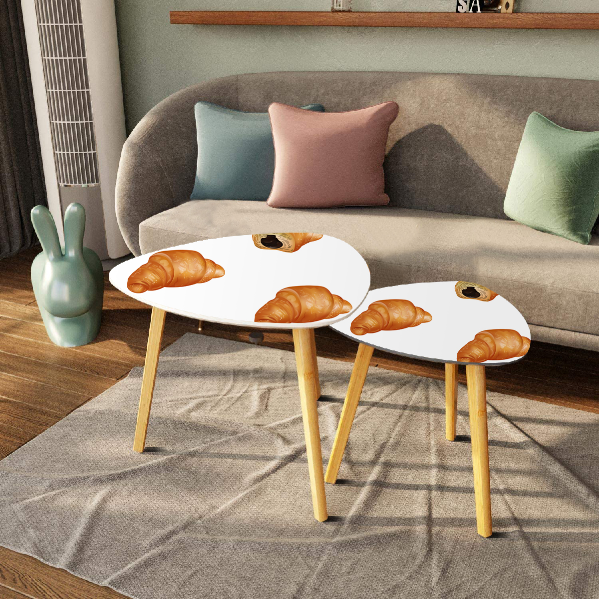 Triangle Coffee Table Set of 2