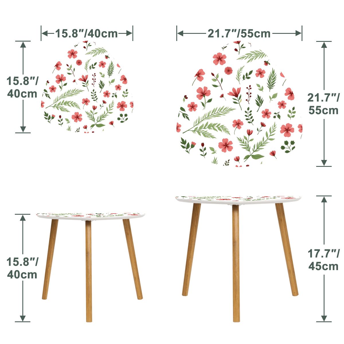 三角形テーブル 2点セット