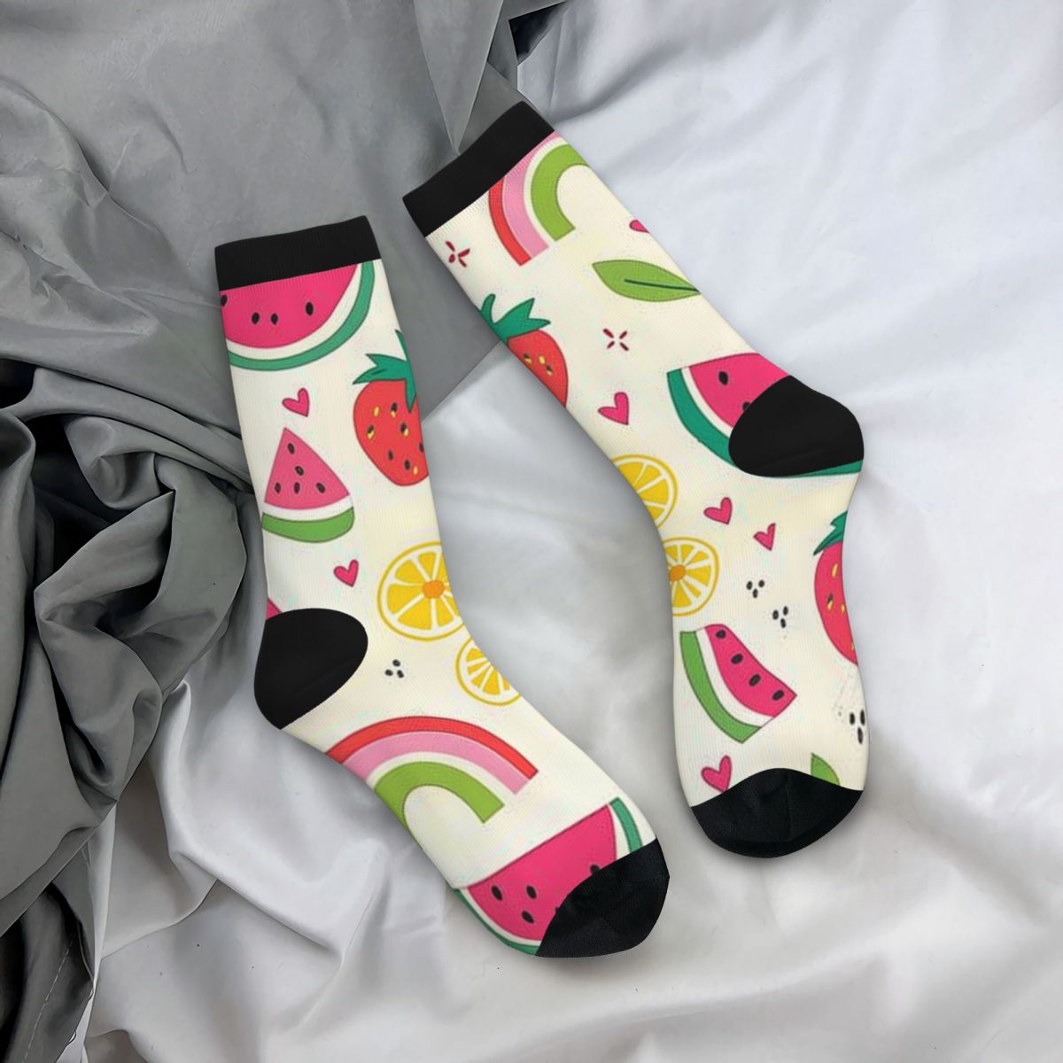 Color Contrast Crew Socks