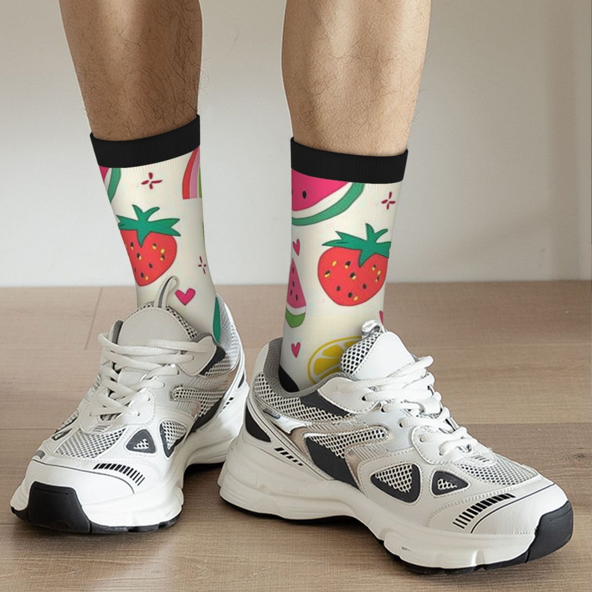 Color Contrast Crew Socks