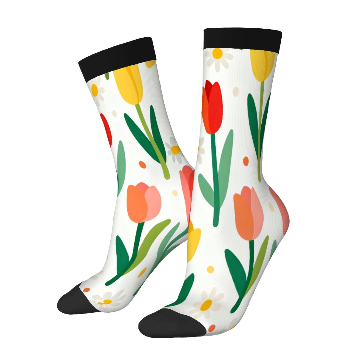 Color Contrast Crew Socks (Made in USA)