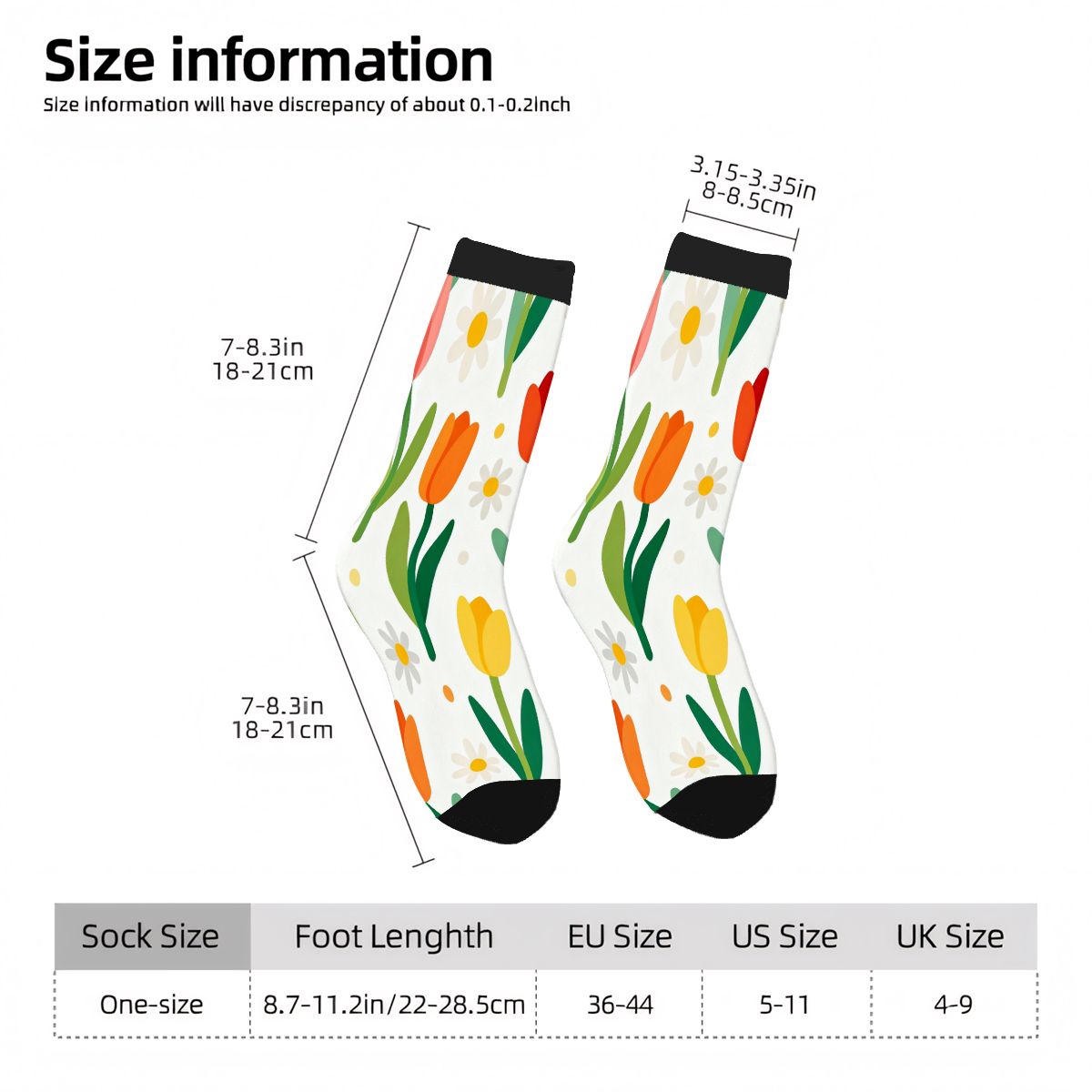 Color Contrast Crew Socks (Made in USA)