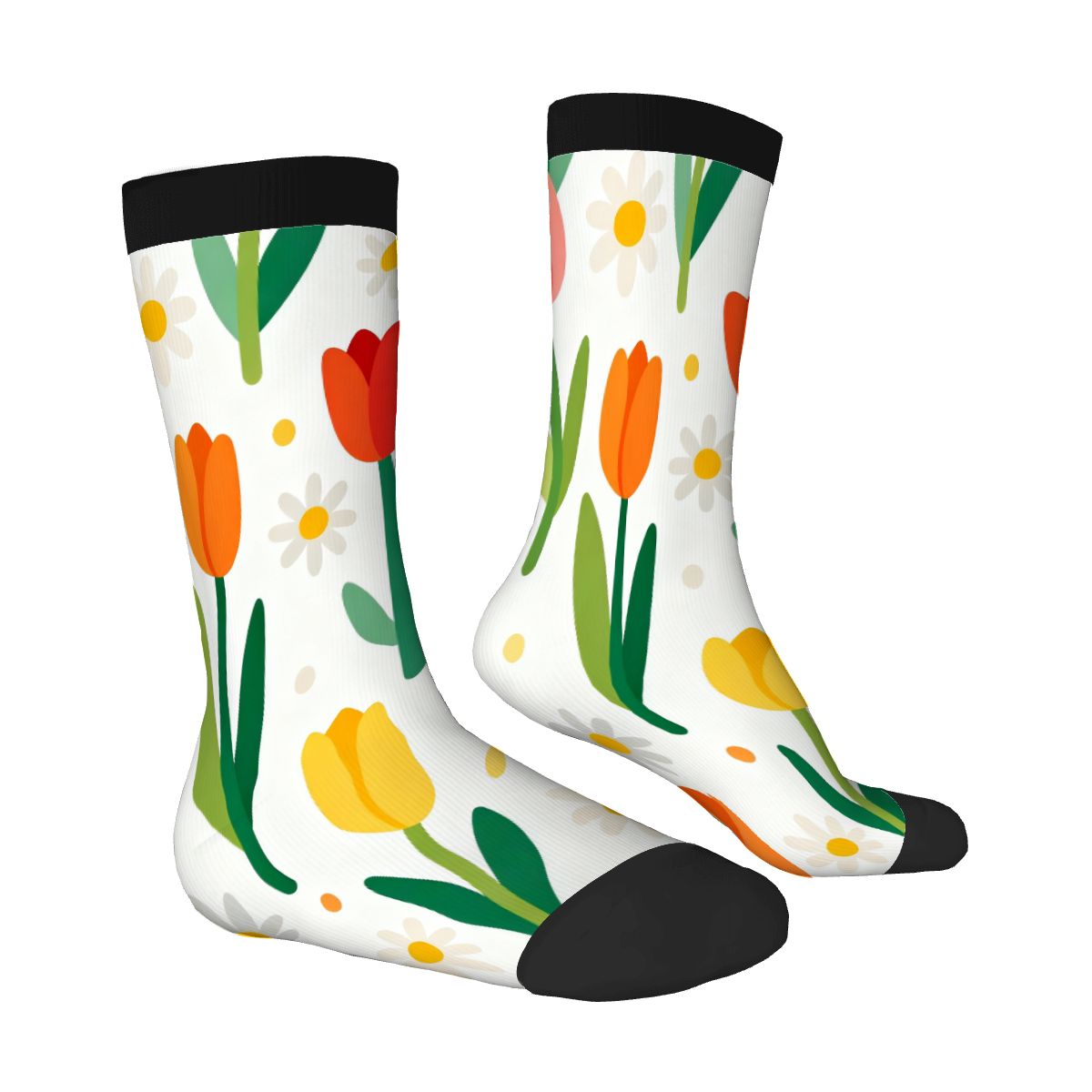 Color Contrast Crew Socks (Made in USA)