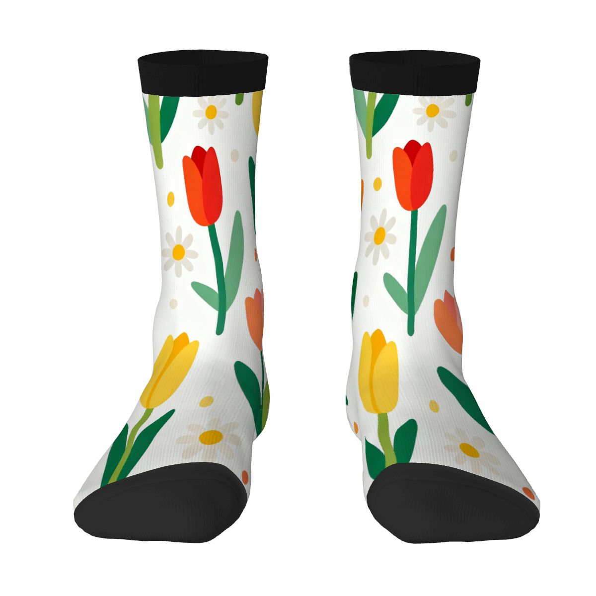 Color Contrast Crew Socks (Made in USA)