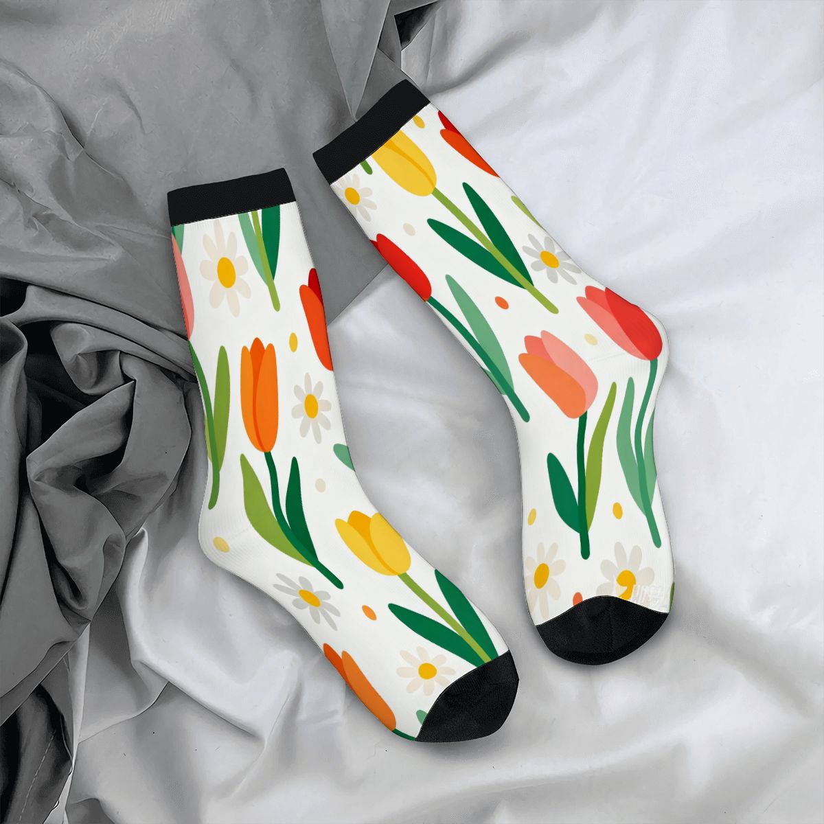 Color Contrast Crew Socks (Made in USA)