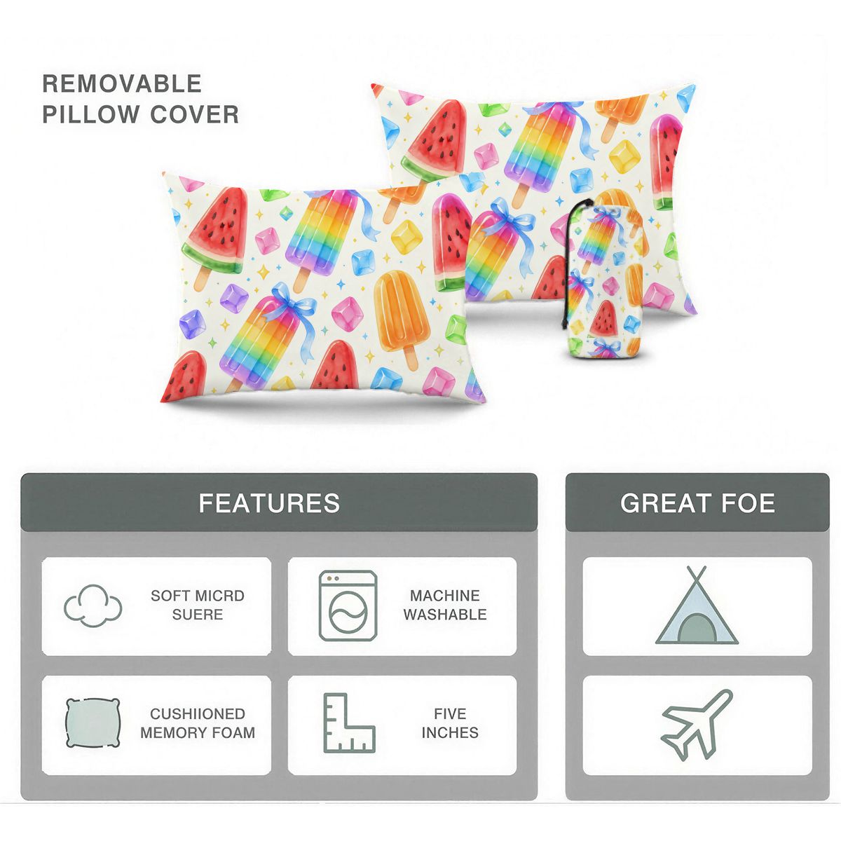 Compressible Memory Foam Camping Pillow