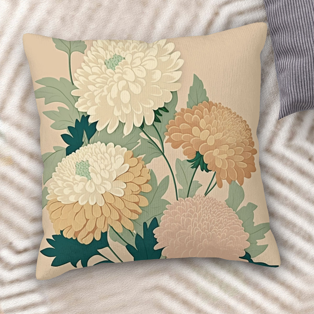 Corduroy Throw Pillow Covers with Core (Double-Sided Design)