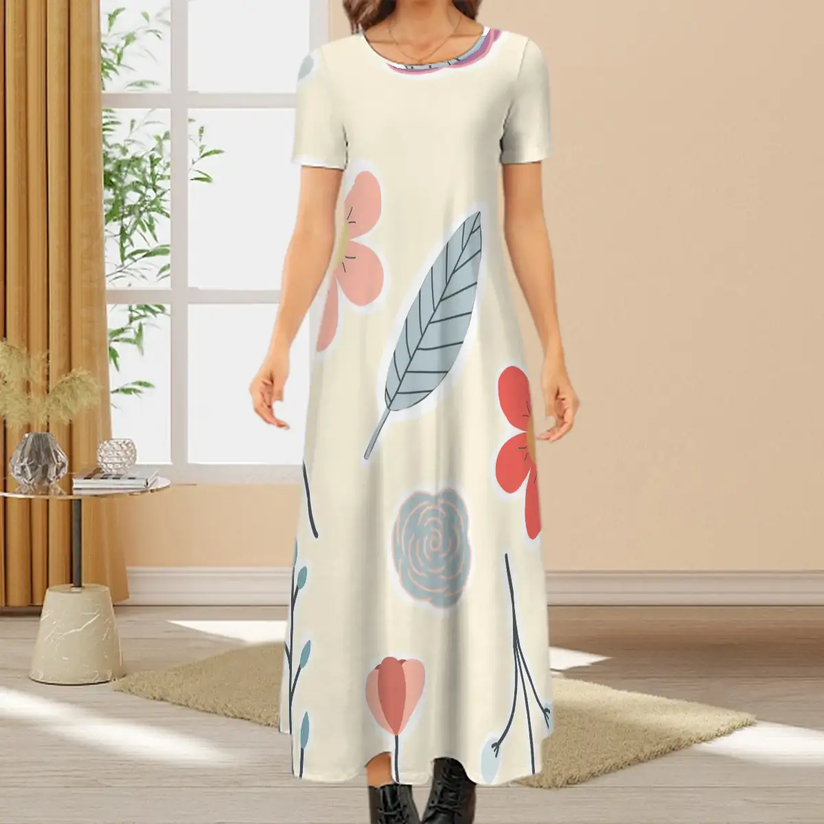 Short Sleeve Maxi Dress