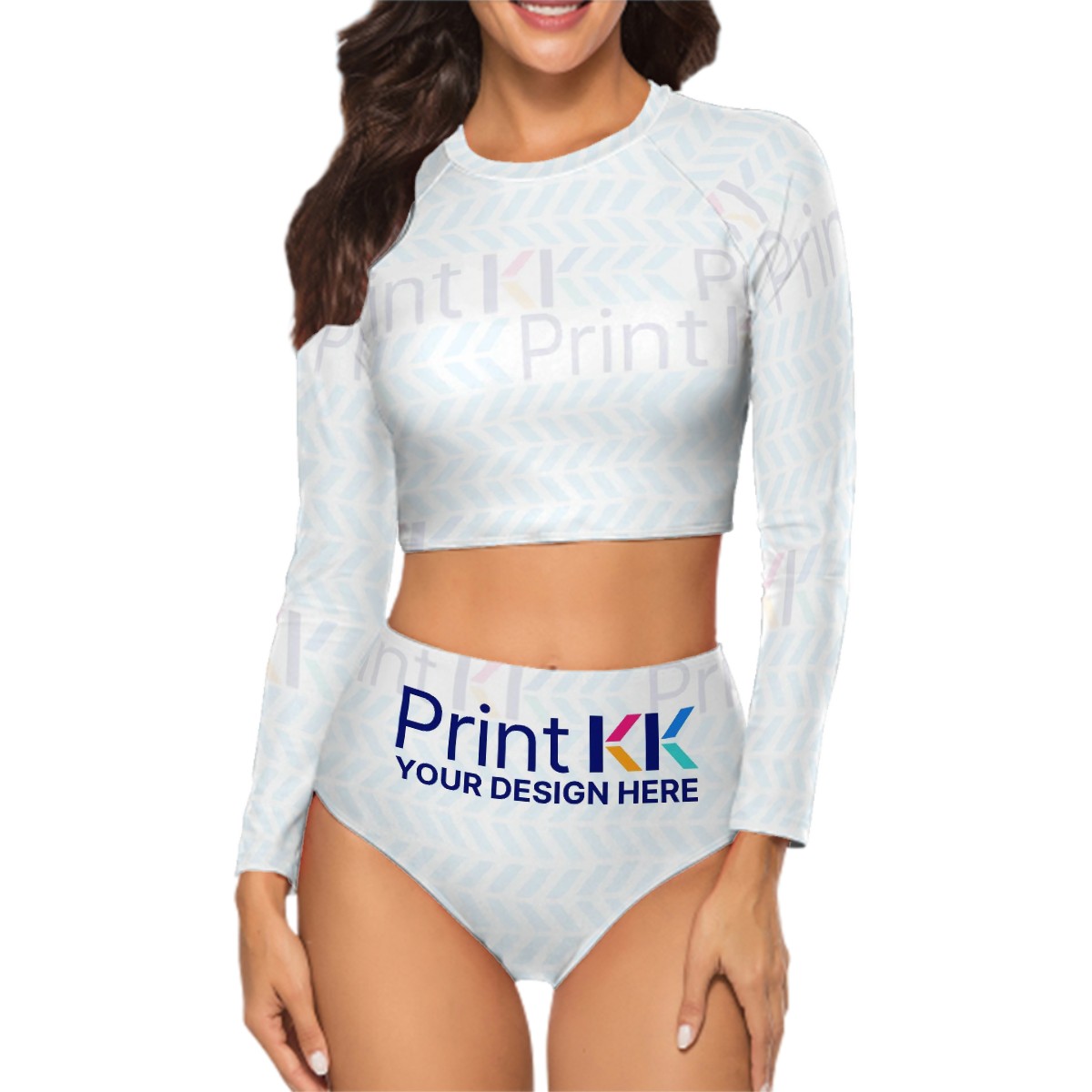 Long Sleeve Two Piece Swimsuit for Women