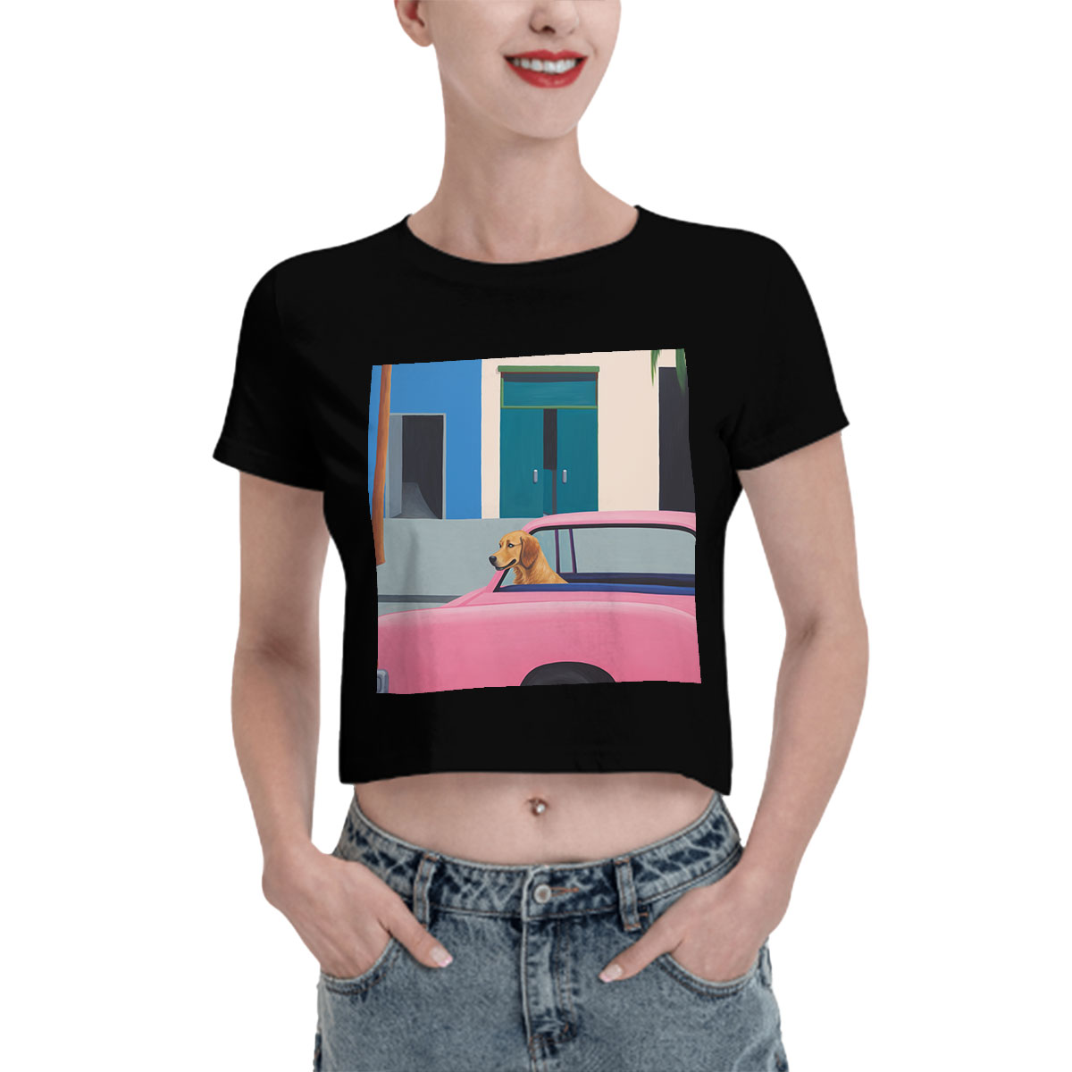 Women's Crop Short-Sleeve T-Shirt Customized Services