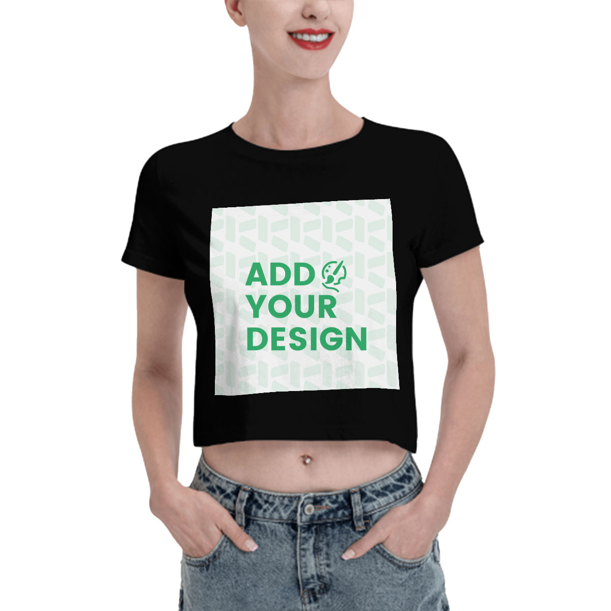 Women's Crop Short-Sleeve T-Shirt Customized Services