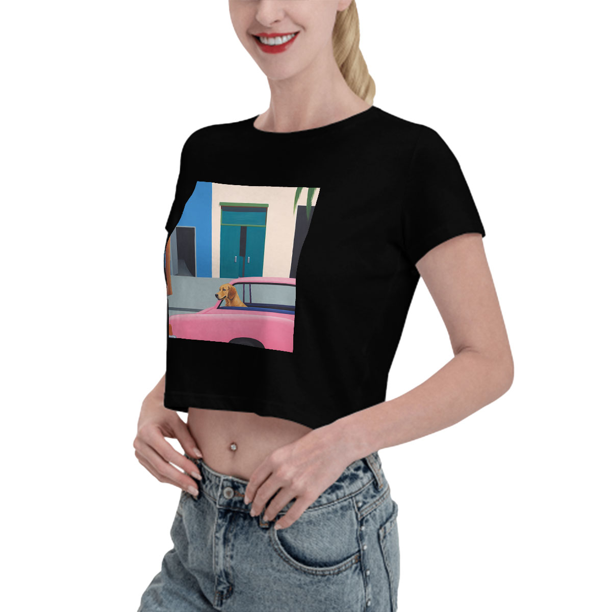 Women's Crop Short-Sleeve T-Shirt Customized Services