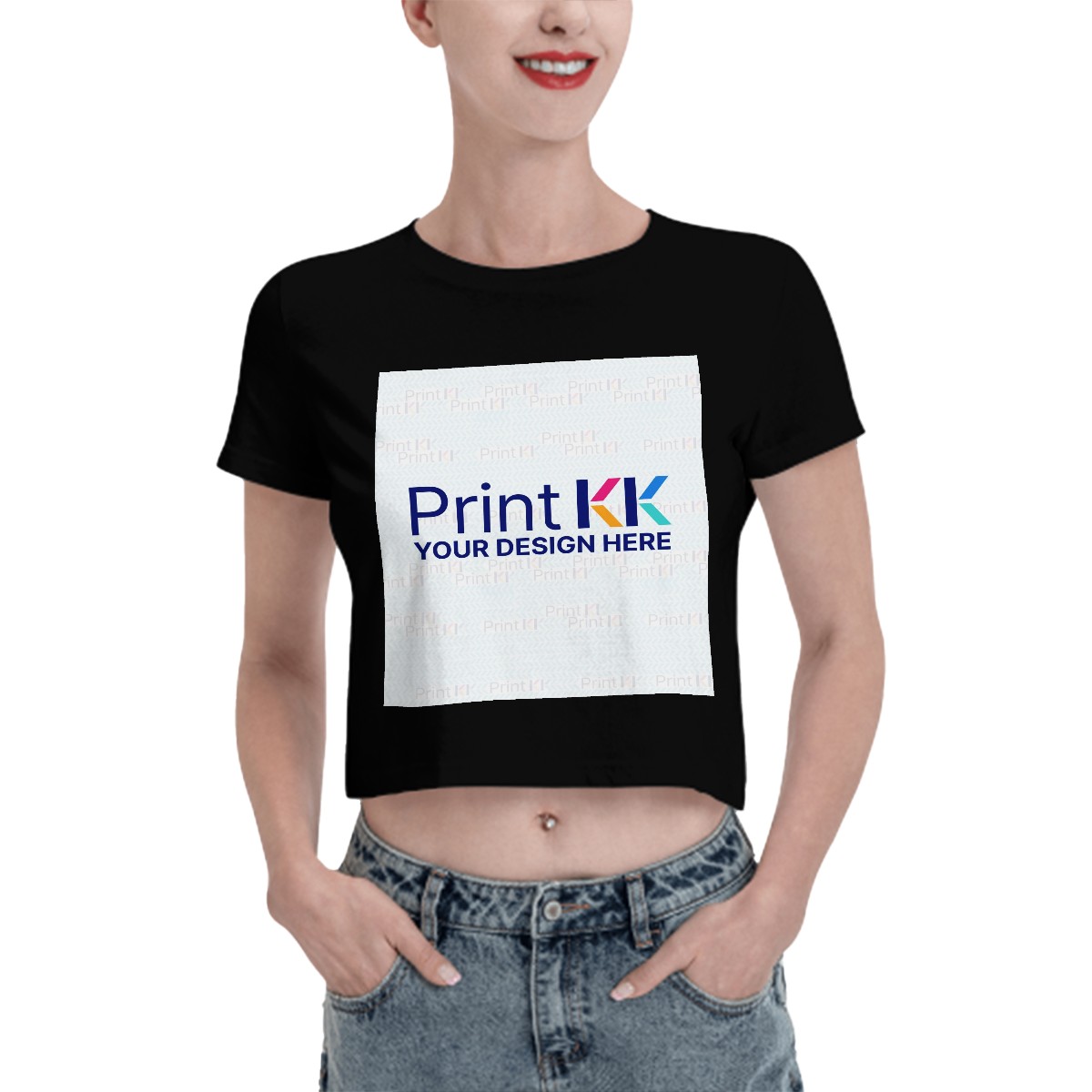 Women's Crop Short-Sleeve T-Shirt Customized Services