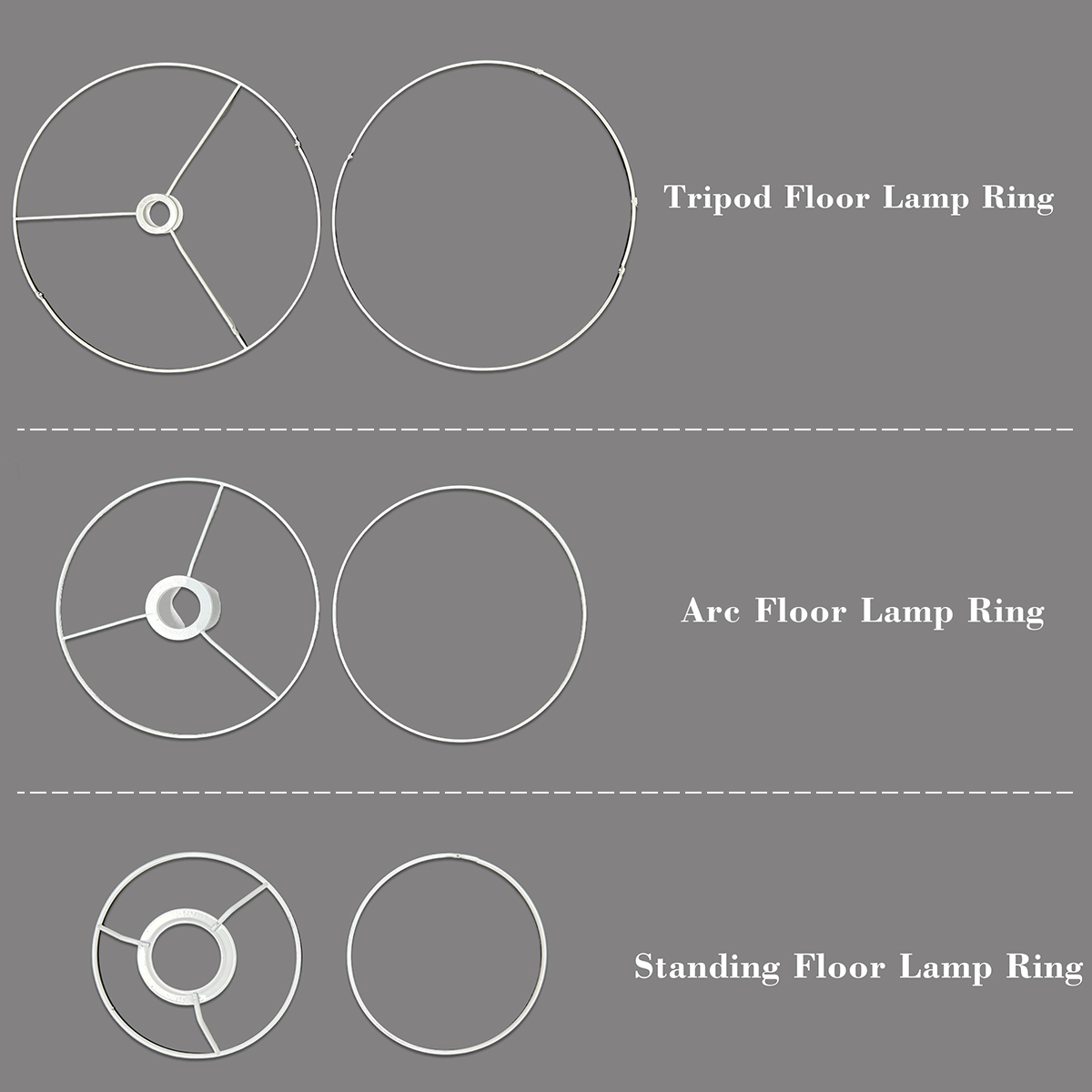 Telaio ad anello per paralume da pavimento