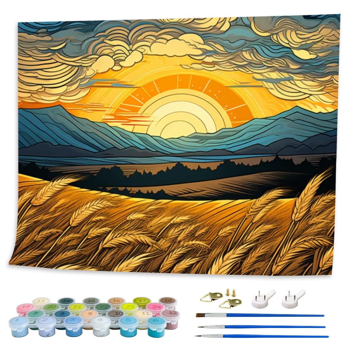 Frameless Digital Oil Painting Set (Horizontal)