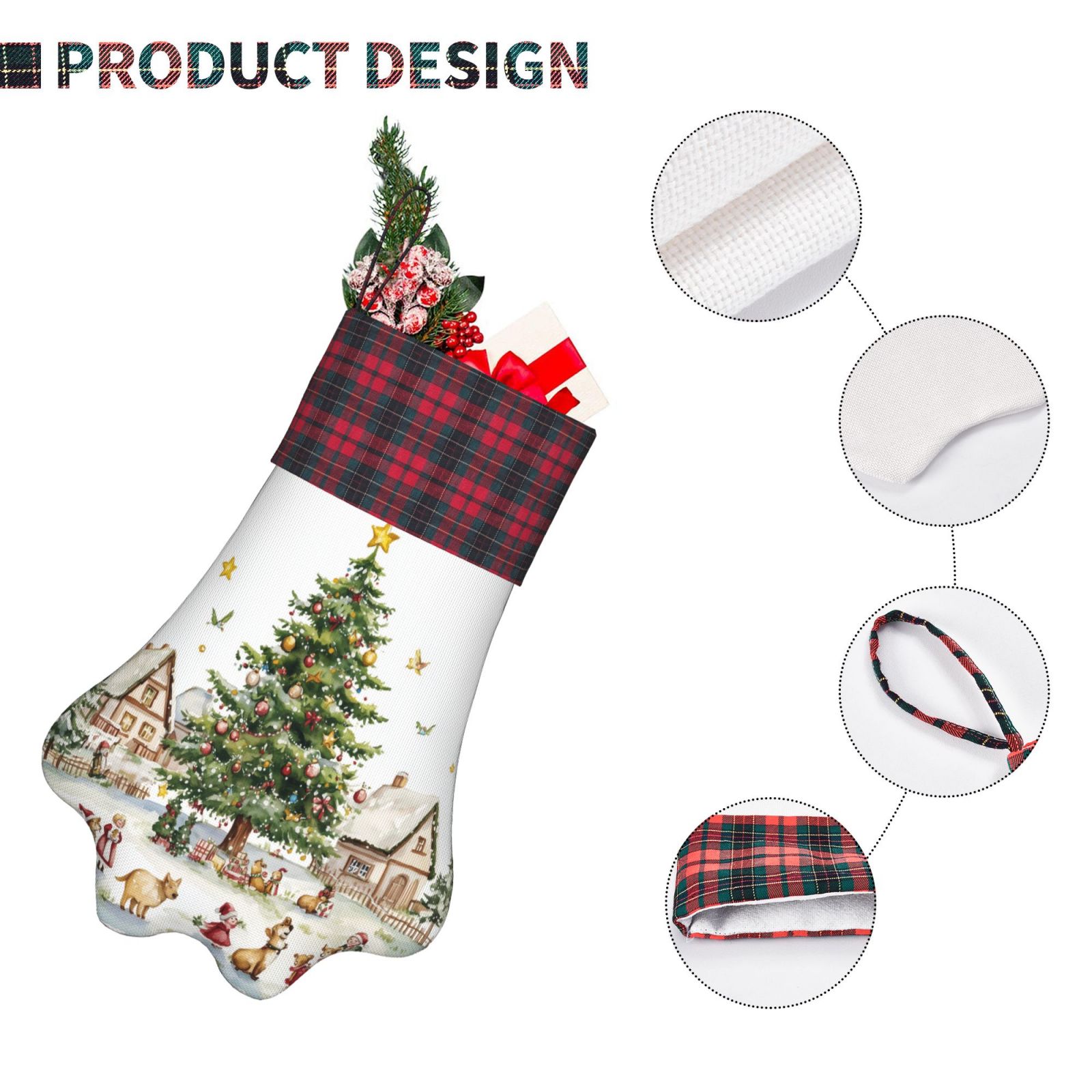 Dog Paw Christmas Stockings