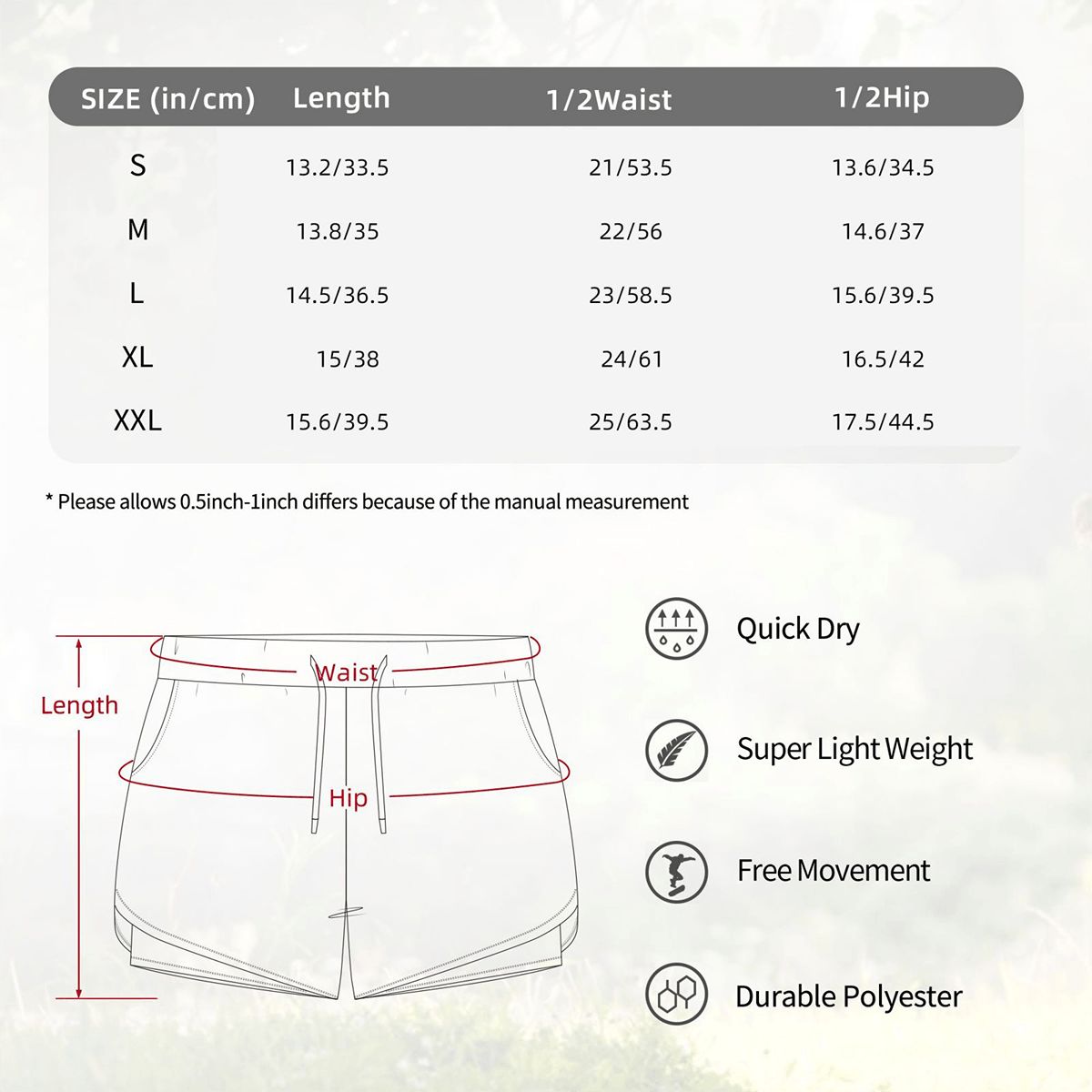 Double Layer Athletic Shorts for Women